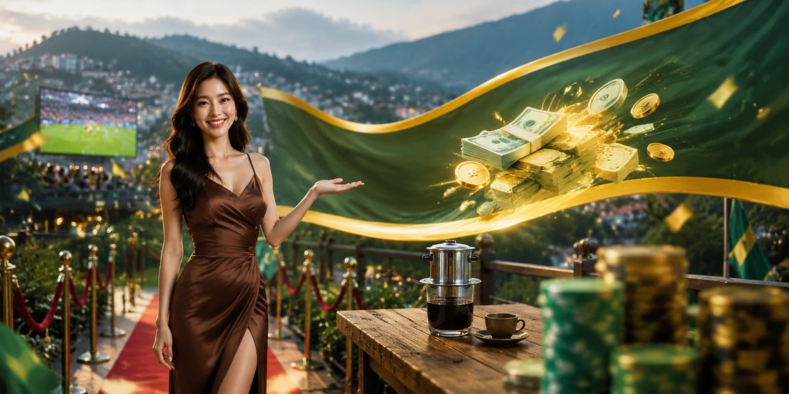Khách du lịch tại Sa Pa ngồi cạnh cốc cà phê và lướt thông tin ưu đãi cashback trên điện thoại